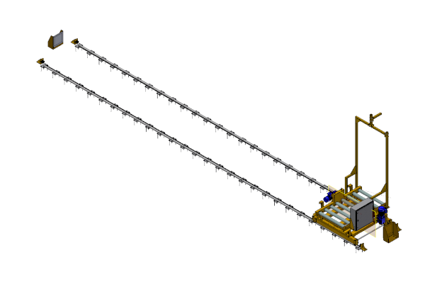 Pallet rail track transfer trolley